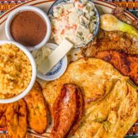Churrasco Tipico La Fondita · Grilled meat, marinated pork meat, chicken breast, sausage, rice, Russian salad, fried beans...