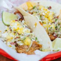 Almost Pastor · pork, pineapple, salsa rosa, queso fresco