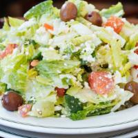 Greek Salad · With feta cheese and Greek dressing. Served with one side dish.
