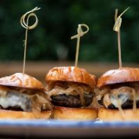 Cheeseburger Sliders (3) · three sliders | gruyere cheese | caramelized onions | cajun mayo