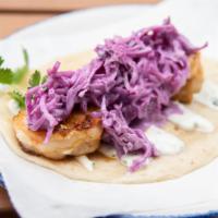 Cajun Shrimp Taco · creamy cabbage slaw | spiced pepitas | cilantro