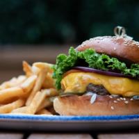 All-American Burger · local natural angus | american cheese | cajun mayo | lto | sesame brioche bun