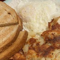 Downtown Special · Two eggs, potatoes, toast and choice of meat.