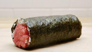Spicy Tuna Makiritto · Spicy tuna in a handheld sushi roll with seasoned sushi rice wrapped in nori seaweed. One si...