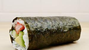 California Makiritto · Kanikama, avocado, and cucumber in a handheld sushi roll with seasoned sushi rice wrapped in...