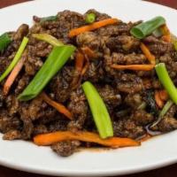 Crispy Beef · Spring onion, celery and carrot.