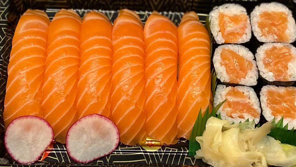 Salmon Lover · Salmon roll and 6 psc salmon sushi