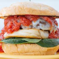 Eggplant Parmesan Stacker · Vegetarian, Farmers Cheese Pierogie on top of breaded eggplant, fresh baby spinach, diced to...