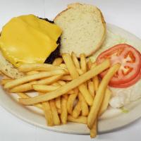 Cheeseburger · Deluxe - with lettuce, tomato & raw onion.