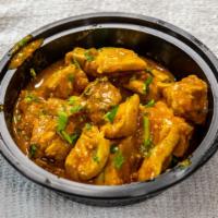 Chicken Curry And Rice · Chicken curry and rice (16oz): cubes of chicken cooked in traditional curry sauce.