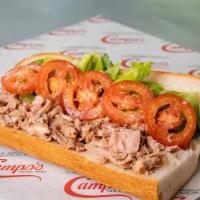 Italian Tuna Hoagie · Tuna packed in pure olive oil and made into a refreshing hoagie. Served with lettuce tomatoe...