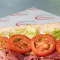 Prosciutto Hoagie · Thinly sliced with lettuce, tomatoes, and onions