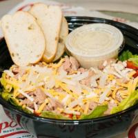 Mom'S Salad · Fresh romaine lettuce and Italian tuna packed in olive oil are tossed in our own Caesar dres...