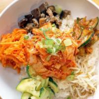 Kimchi Noodle · Bean Sprout, Carrot, Eggplant, Zucchini, Cucumber, and Kimchi