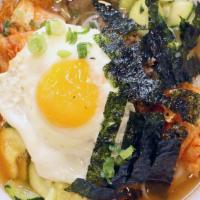 Festival Noodle · Zucchini, kimchi, ground beef, egg, roasted seaweed.
