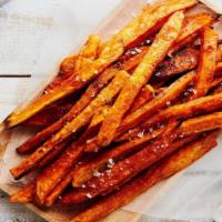 Sweet Potato Fries · Fried sweet potato fries.