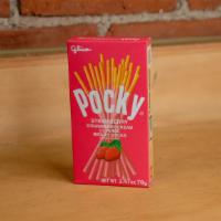 Strawberry Pocky Box · 2.47 oz of Pocky, Strawberry Cream Covered Biscuit Sticks