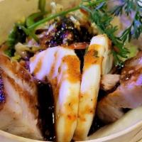 Steamed Bao Bun · Choice of one protein: Pork Belly, Sweet Chili Chicken, Korean Honey Ribs