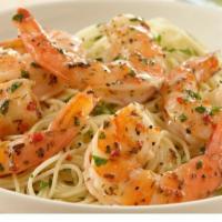 Shrimp & Scallops Scampi Linguini · Sear Scallops (3) and Shrimp (6) With white clam sauce over linguine.