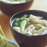 Chinese Dumpling Soup · baby bok choy, mushroom