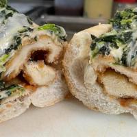 Chic Cutlet Supreme* · Our hand breaded chicken cutlets with sauteed spinach and sharp provolone