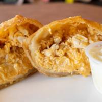 Buffalo Chicken Cheesesteak Eggroll · Come with blue cheese.