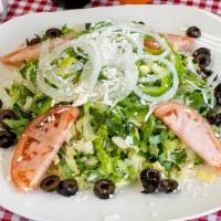 Greek Salad 🥗 · Homemade French garden salad iceberg 👨‍🍳lettuce,tomatoes,cucumber,black olives and fresh f...