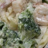 Shrimp Broccoli Alfredo · Pan seared shrimp sautéed with homemade Alfredo sauce broccoli and Parmesan cheese.
Server w...