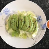 Avocado Salad · Lettuce,Avocado With Ginger Dressing.