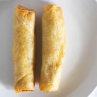 Egg Rolls · Two pieces. Crunchy rolls filled with vegetables and meats.
