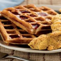 Chicken & Premium Belgian Waffles · Three Premium  Belgian waffles and three buttermilk fried chicken wing or tenders with your ...