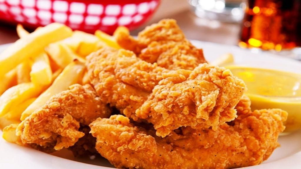 Chicken Tender Platter  (12 Pcs.) · Buttermilk fried chicken tenders with your choice of two side dishes and choice of cornbread or biscuit.
