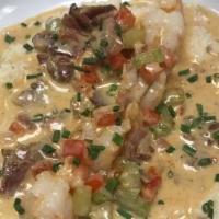 Cajun Shrimp&Grits  · Contains Blackened Shrimp with Parmesan grits