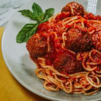 Spaghetti And Meatballs · Marinara and meatballs with spaghetti pasta.