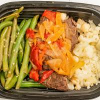 Smothered Sirloin Tips · Cal 310, gluten free, grass fed. Grilled grass fed beef sirloin tips marinated and lightly s...