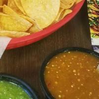 Chips & Salsa · Includes our homemade green and red sauces.