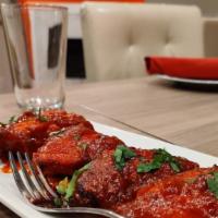 Chicken Wings Spicy · Grilled –Chicken Wings/  habanero / mango/ fresh spicy herbs.