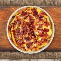 Loaded Fries  · Bacon, mozzarella cheese and ranch.