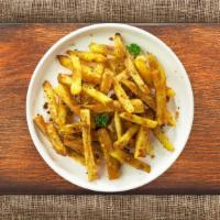 Old Bay Fries · Idaho potato fries cooked until golden brown & garnished with old bay seasoning