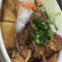 Vietnamese Fried Spring Roll & Grilled Beef Over Vermicelli · 