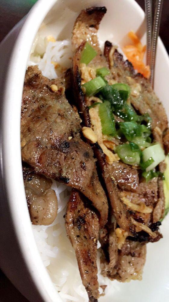 Grilled Beef Over Vermicelli · 