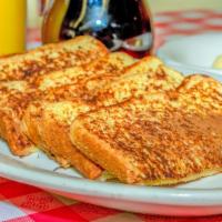 Three Slices Of French Toast · made with cinnamon and vanilla.