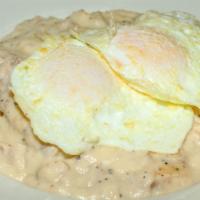 Homemade Sausage Gravy And Biscuits · with 2 eggs.