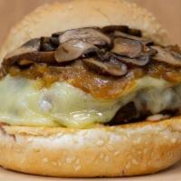 Mushroom Burger · Swiss, Sautéed Mushrooms, Caramelized Onions, Aioli