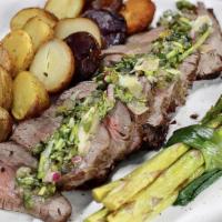 Filet Mignon · thai chimichurri, asparagus bundle, roasted peewee potatoes