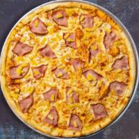 The Island Pizza · Pineapples, ham and mozzarella cheese baked on a hand-tossed dough.