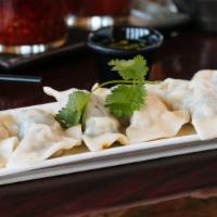 Steamed Watercress Dumpling (6) · Shrimp, pork, watercress, ginger soy sauce.