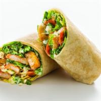 Buffalo Chicken Wrap (Medium) · Grilled Chicken tossed in our Buffalo Sauce, Romaine Lettuce, Home-Style Croutons and Blue C...