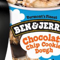 Ben & Jerry'S Chocolate Chip Cookie Dough Ice Cream Pint · Vanilla Ice Cream with Gobs of Chocolate Chip Cookie Dough