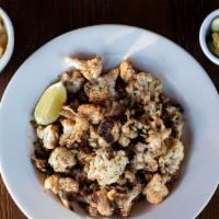 Roasted Cauliflower · Pepitas, cilantro, brown butter, and lime. Served with: choice of side, house made coleslaw,...